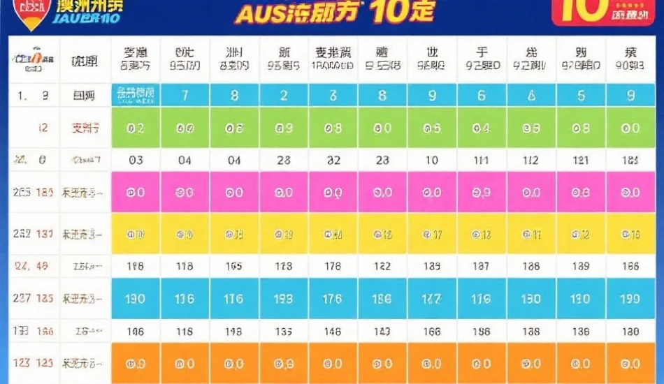 澳洲幸运10定位走势图,表格样式分列展示各位置号码变化,色彩区分不同位置